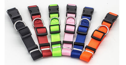 Soft Nylon Pet Collar – Adjustable with Neoprene Lining | Dogs & Cats | 7 Colours