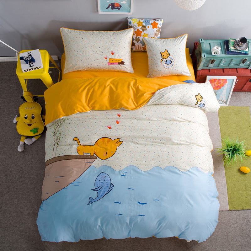 Children's Illustrated Cotton Duvet Cover Set | 6 Designs