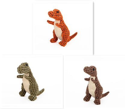 Dinosaur Plush Squeaky Dog Toy | Soft Corn Velvet Chew Toy 25cm & 50cm