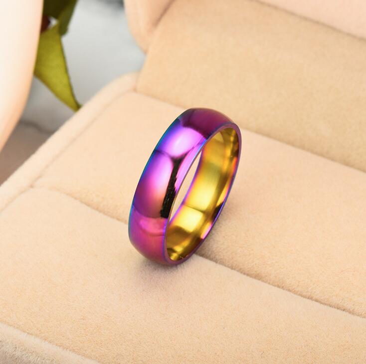 Unisex Ocean Rainbow Ring – Multicolour Statement Band Sizes 4–13