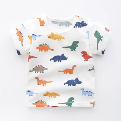 Kids Cotton Short Sleeve T-Shirt | 10 Designs, Sizes 73–110cm