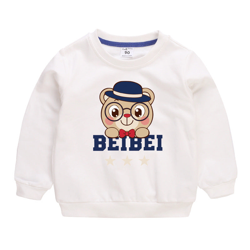 Children's Cartoon Cotton Pullover Sweatshirt | Boys Long Sleeve Top