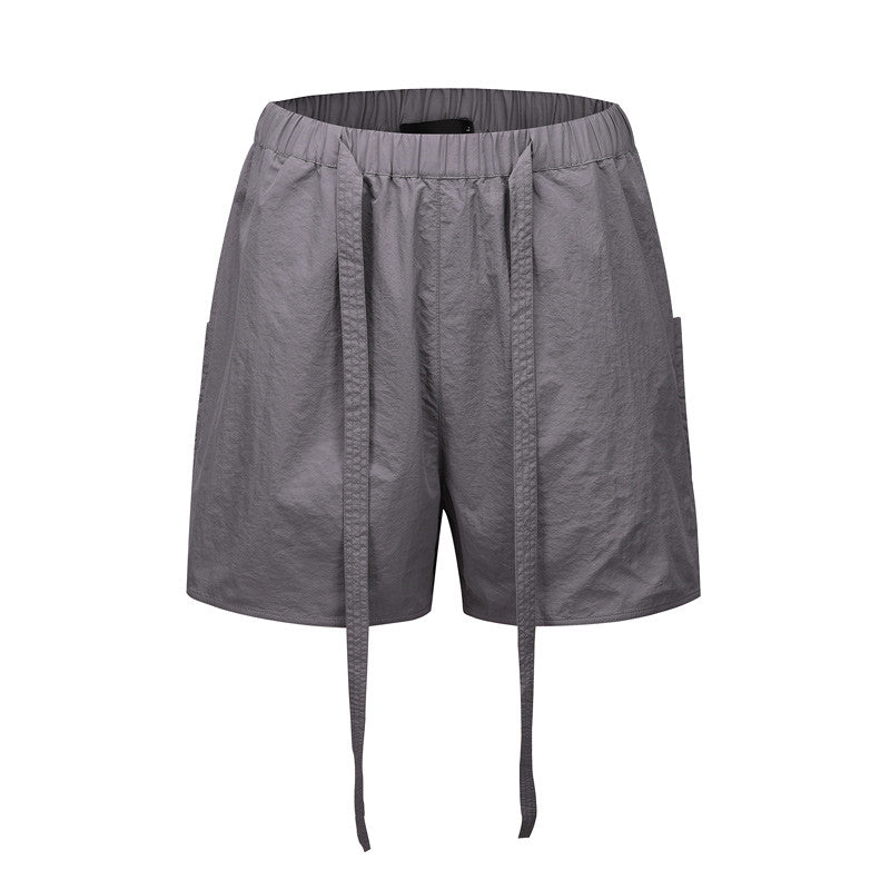 Men's Nylon Straight-Leg Boxer Shorts – Loose Mid-Rise Black & Grey