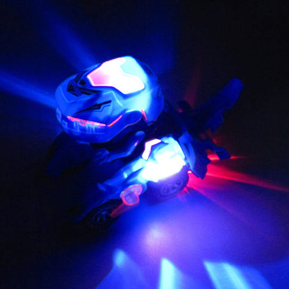 Electric Deformation Dinosaur Toy Car - Light Music Motion Control Blue Red Green