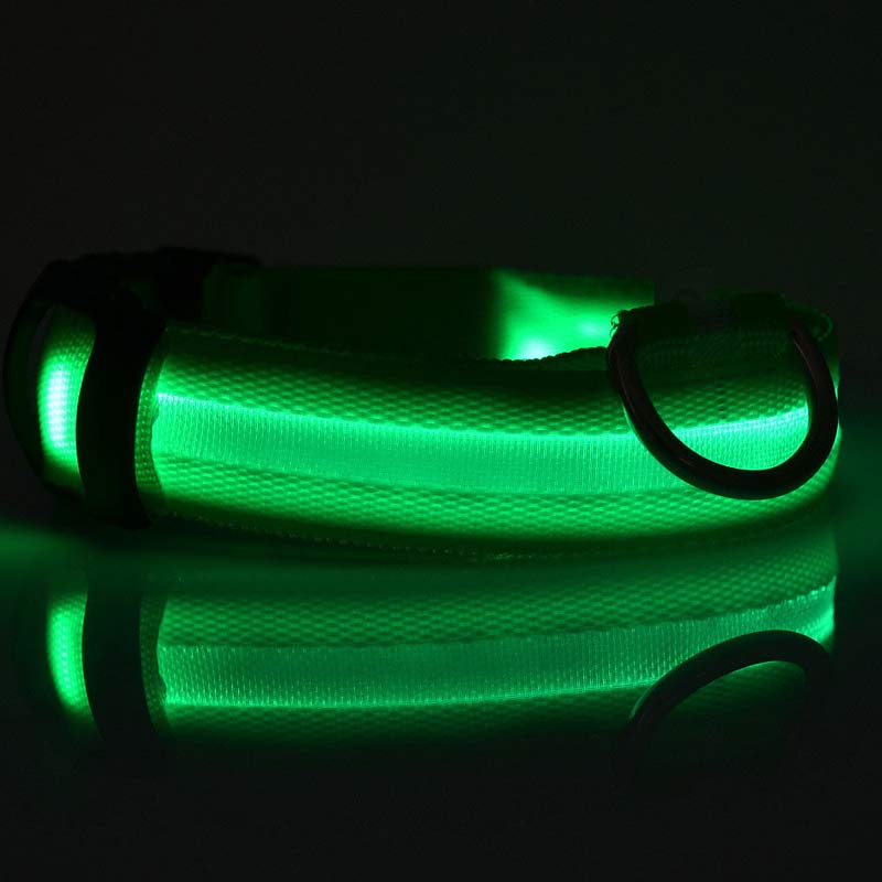 LED Luminous Dog Collar | Nylon Night Safety Flashing Collar XS–XL