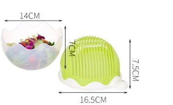 Salad Cutter Bowl — 2-in-1 Chopper, Drain Basket & Serving Bowl
