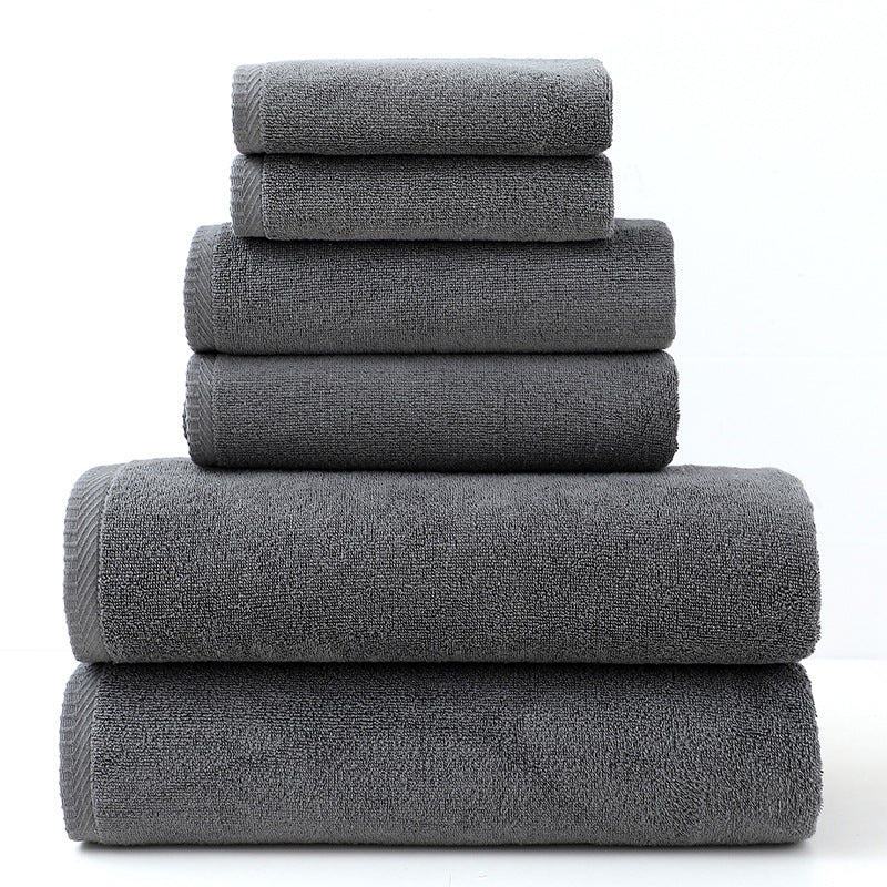 Pure Cotton 6-Piece Towel Set | Bath, Hand & Face Towels | 5 Colours