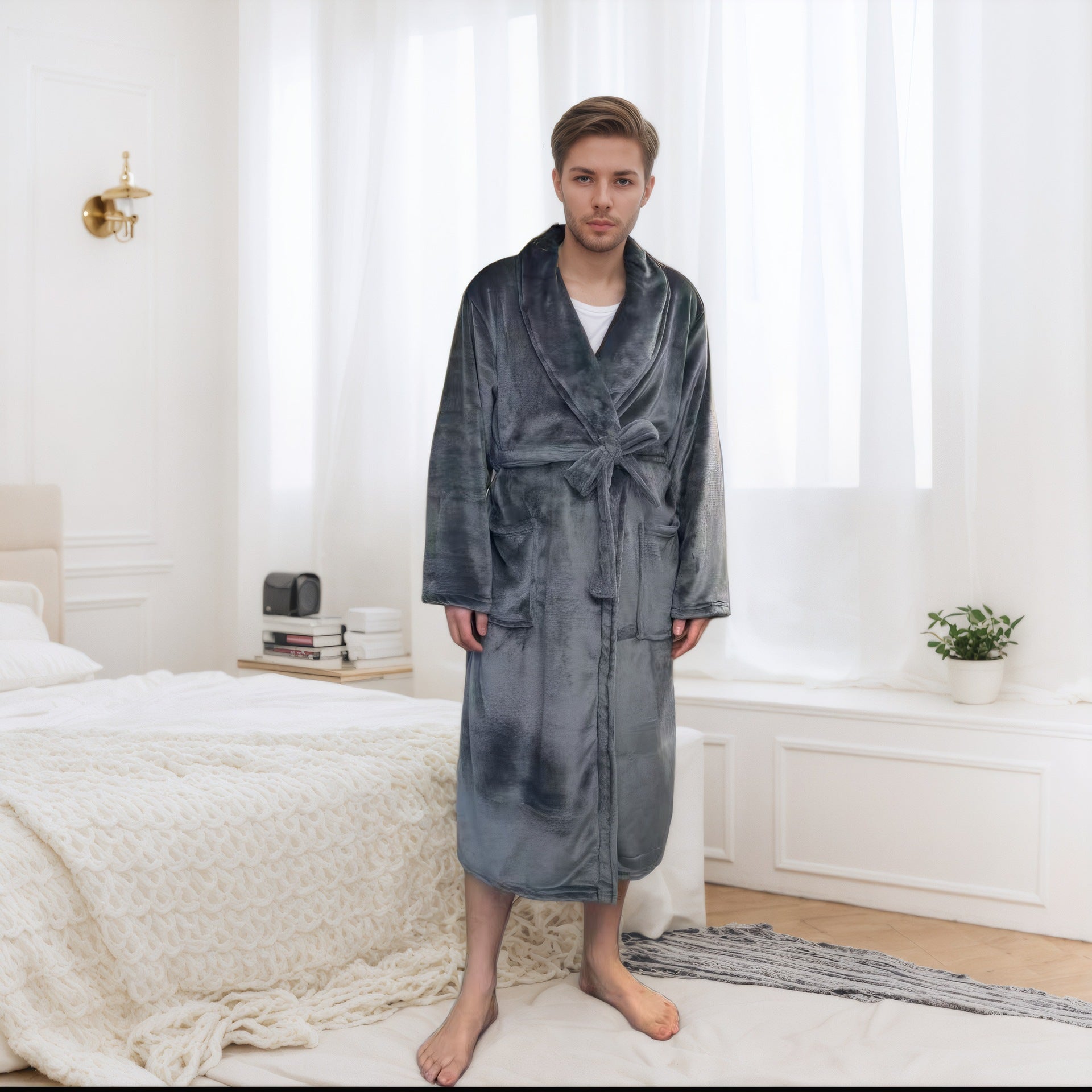 Couples Longline Bathrobe | Soft Polyester Robe