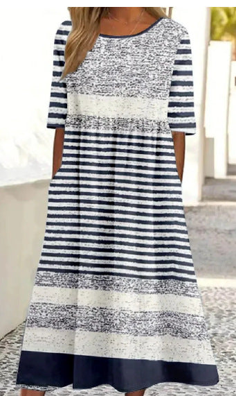 Women's Floral Print Long Sleeve Round Neck Dress | 14 Styles