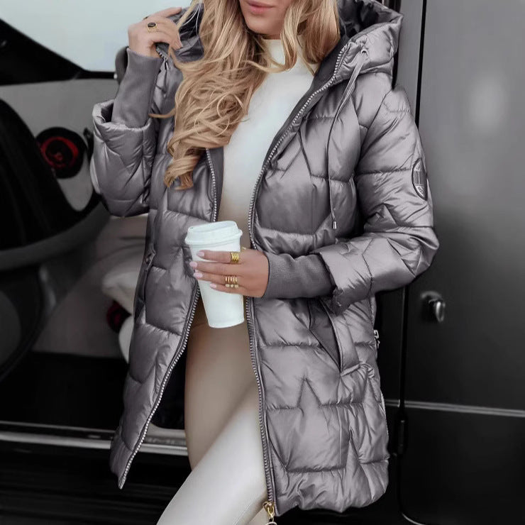 Women's Hooded Padded Coat with Triple Zip | S–3XL | 5 Colours