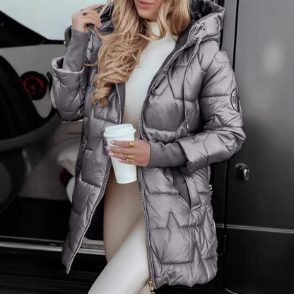 Women's Hooded Padded Coat with Triple Zip | S–3XL | 5 Colours