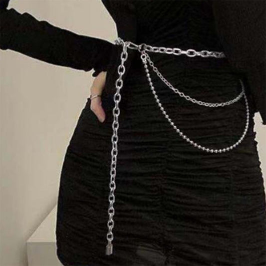 Women's Multilayer Waist Chain – Hip Hop Punk Body Jewellery, Gold & Silver