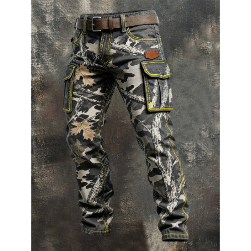Men's Vintage Punk Printed Straight-Leg Trousers | 7 Styles S-4XL