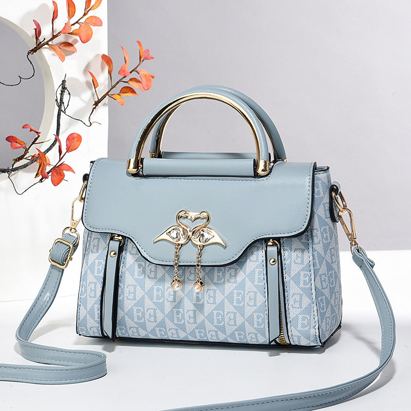 Women's PU Leather Crossbody Bag – Printed Flap Shoulder Bag