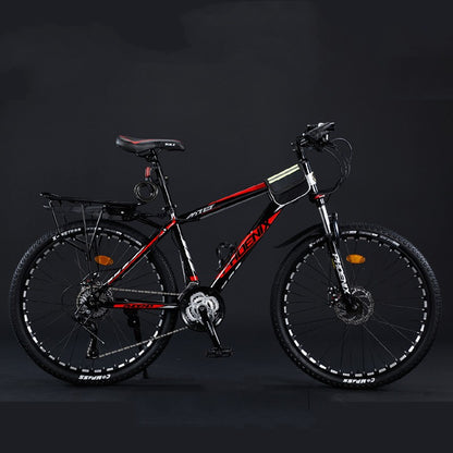 Carbon Steel Mountain Bike – Double Disc Brake 24" & 26" 24/27/30-Speed