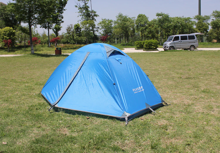 2-Person Ultralight Double-Layer Mountaineering Tent – 2,000-3,000mm Waterproof Aluminium Poles Green, Orange & Blue