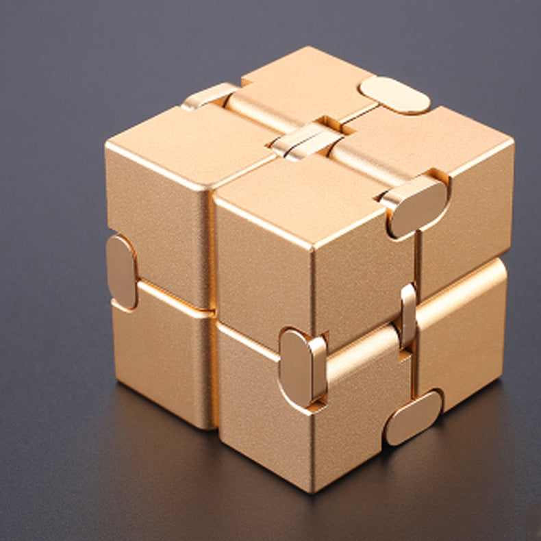 Premium Aluminium Alloy Infinite Cube Fidget Toy | Metal Desk Toy