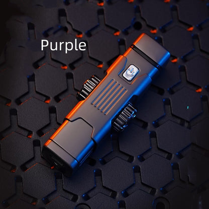 LED USB Rechargeable Metal Lighter | Colourful Lights | Grey Pink Purple Silver