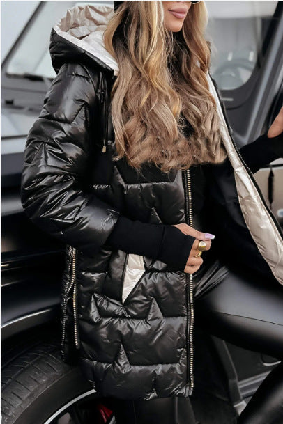 Women's Hooded Padded Coat with Triple Zip | S–3XL | 5 Colours