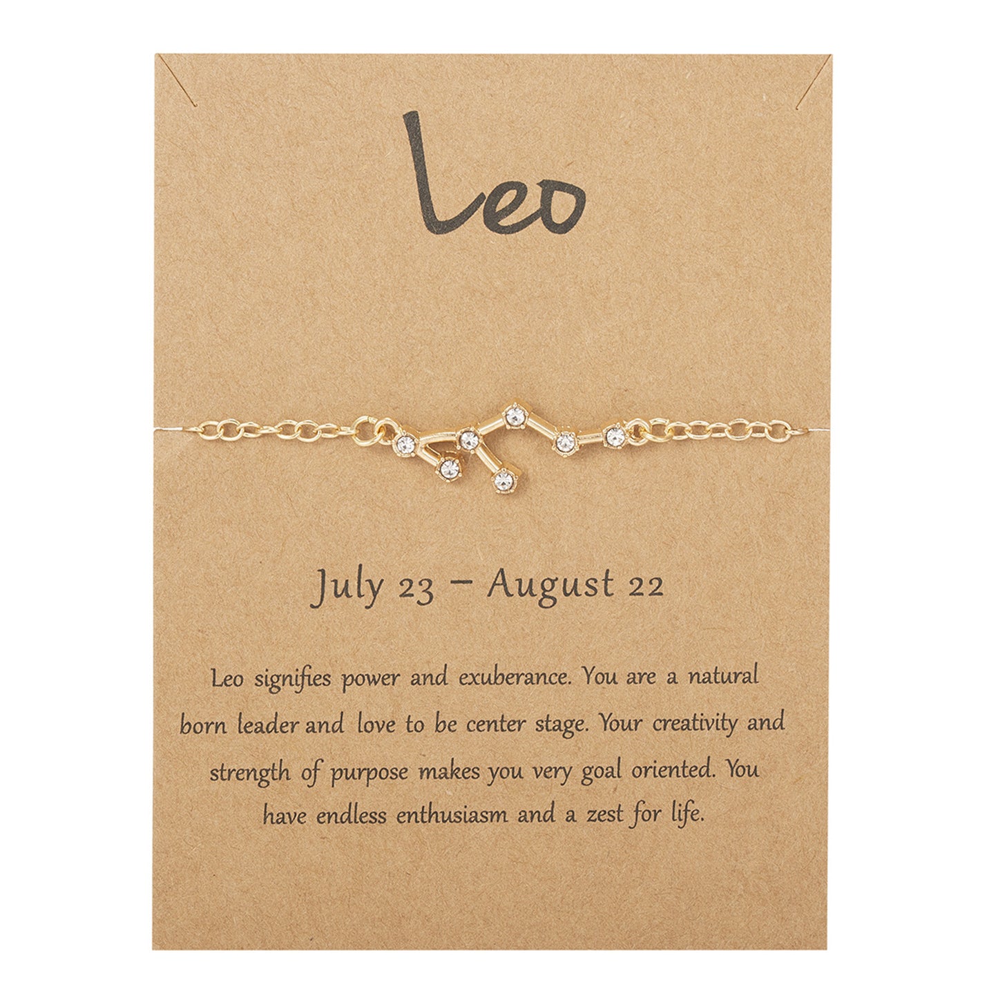 Zodiac Star Sign Gold-Plated Chain Bracelet | All 12 Signs