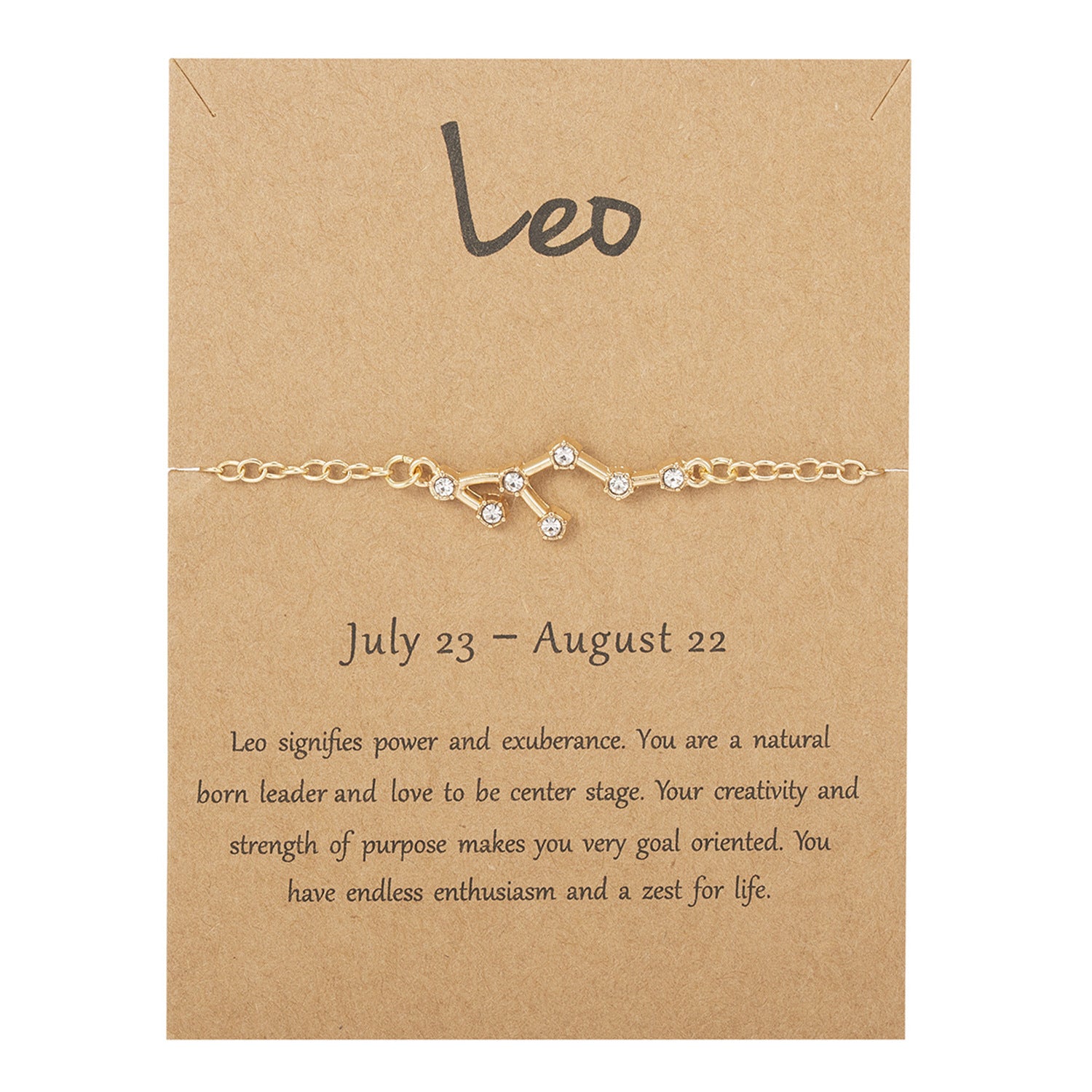 Zodiac Star Sign Gold-Plated Chain Bracelet | All 12 Signs