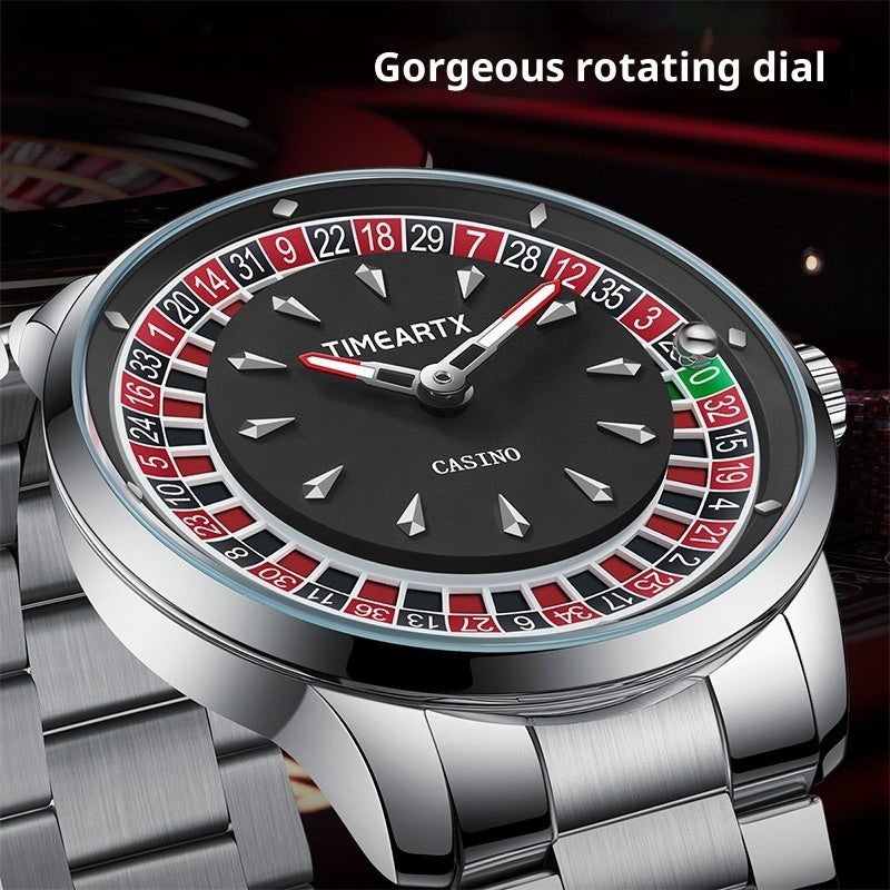 Men's Luminous Waterproof Quartz Watch – Rose Gold & Silver