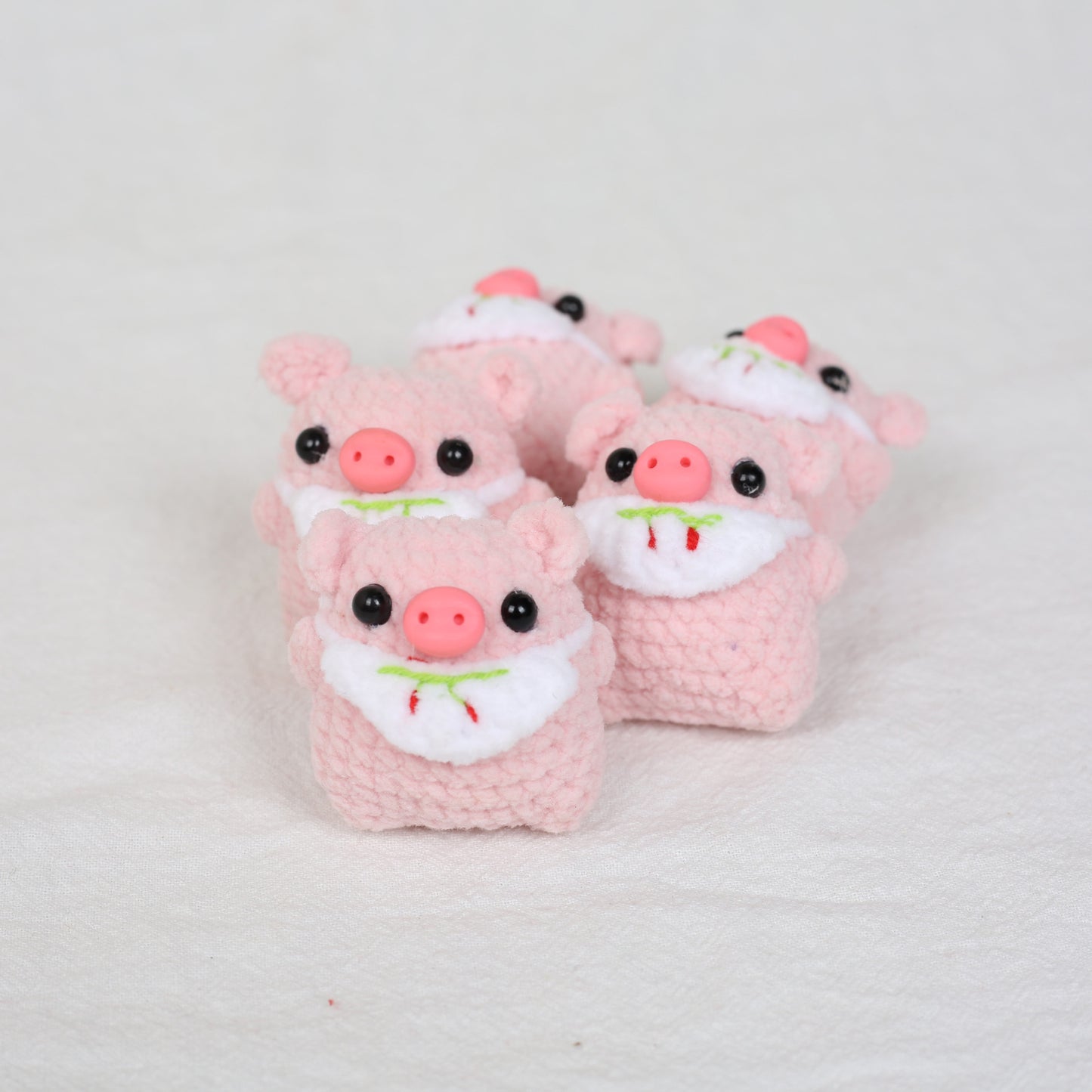 Handmade Knitted Apron Piggy Keychain | Wool Cartoon Charm | JP Collections