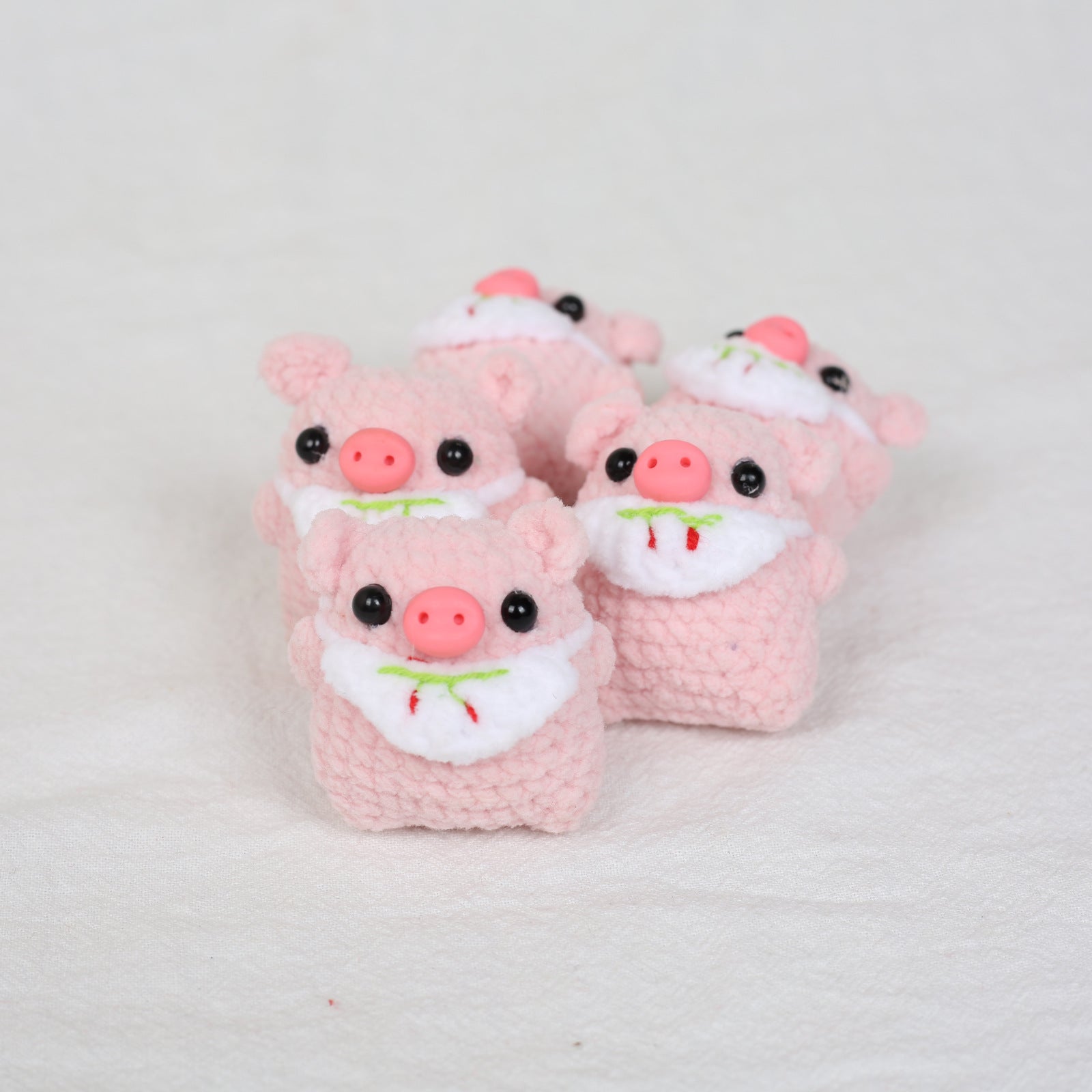 Handmade Knitted Apron Piggy Keychain | Wool Cartoon Charm | JP Collections
