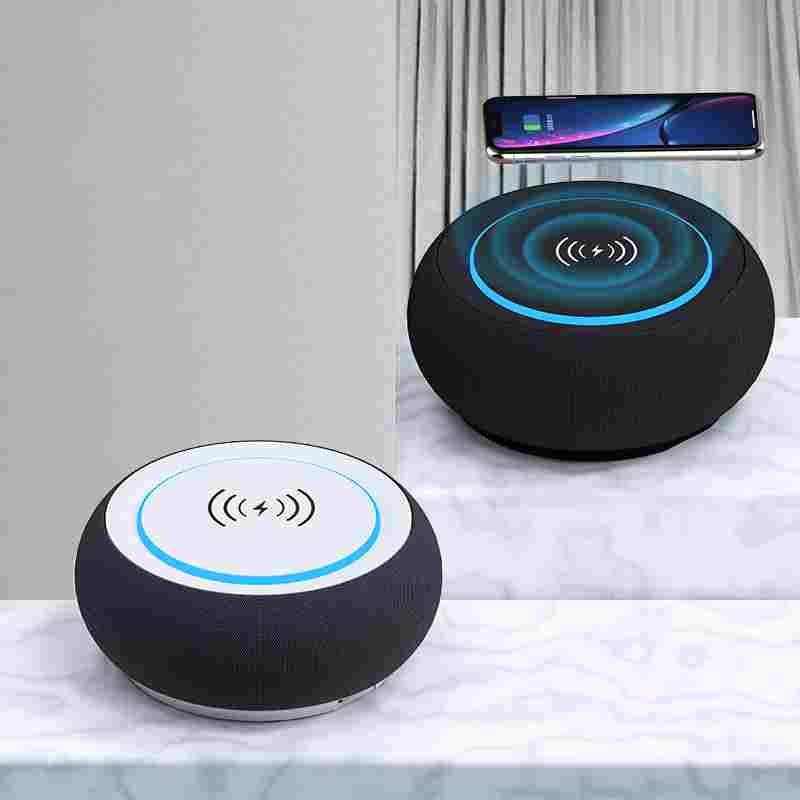 Wireless Bluetooth Speaker with Wireless Charging | 10–20W Dual Speakers | Black & White