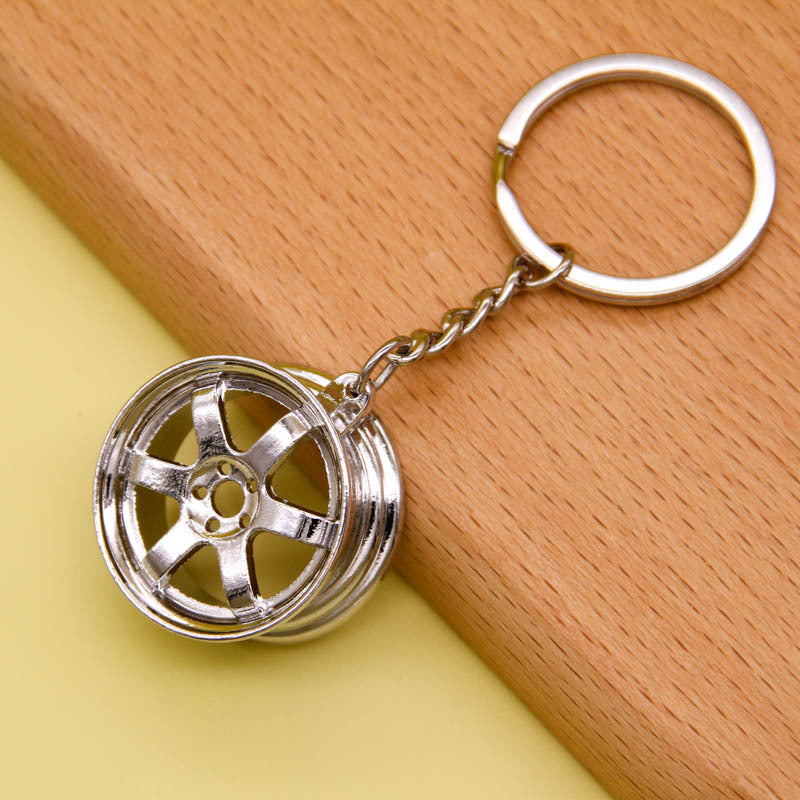 Miniature Car Rim Alloy Keychain | Modified Wheel Charm | 6 Finishes