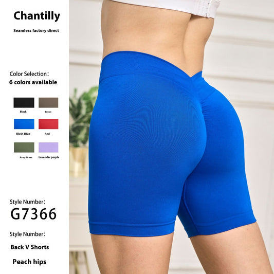 Women's Seamless Bum Lift Yoga Shorts | Back V Design | 6 Colours