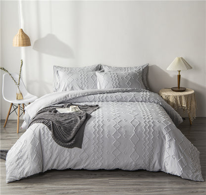 Bohemian Pillow Cases | Dark Grey, Light Grey, White & Mandala