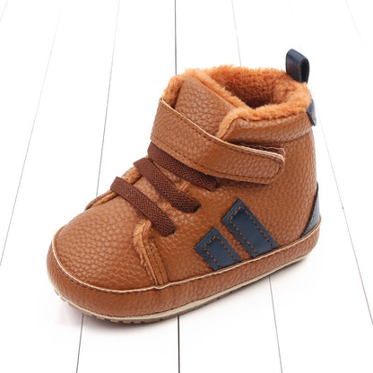 Baby High-Top Velcro Shoes | Unisex Soft Sole Infant Trainers 11-13cm