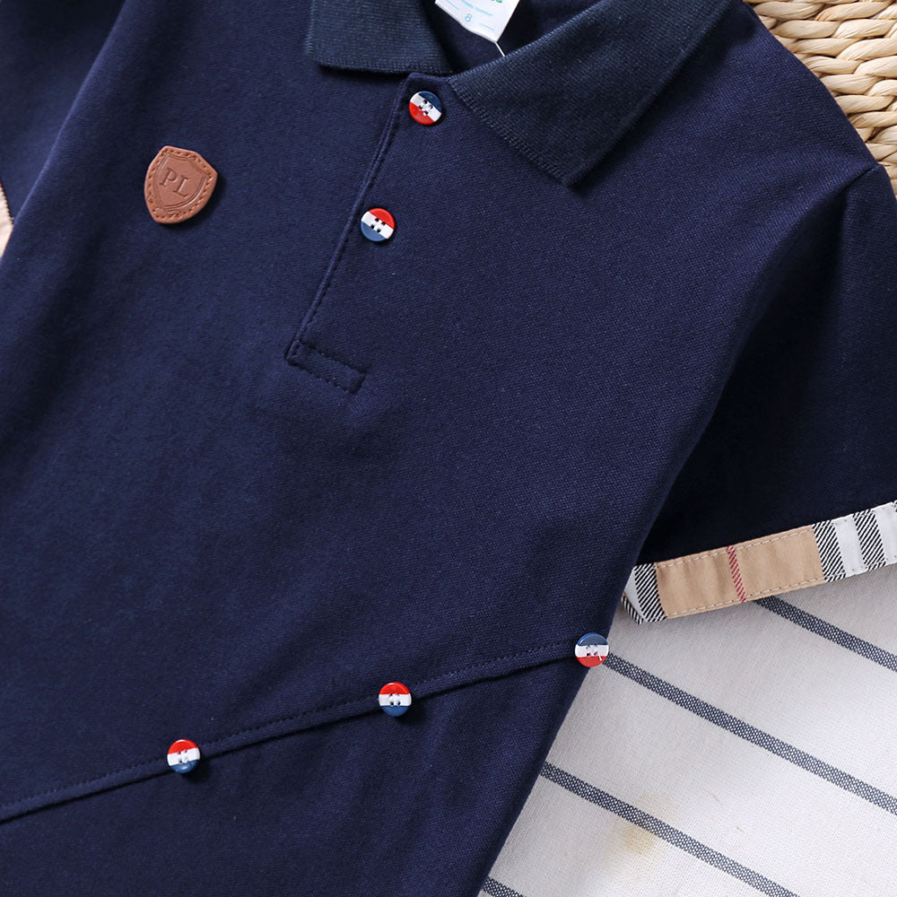 Boys' Solid Colour Cotton Top | Breathable, Casual Everyday Wear