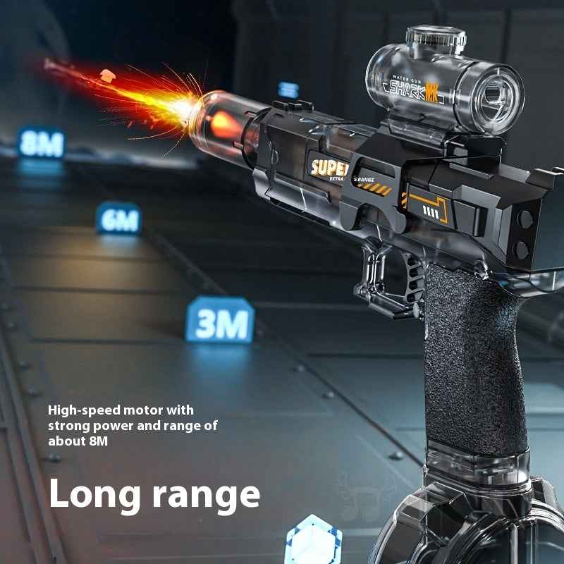 LED Lights Electric Water Guns Children Simulated Shooting Recoil Powerful Automatic Water Spray Gun Kids Summer Outdoor Toys