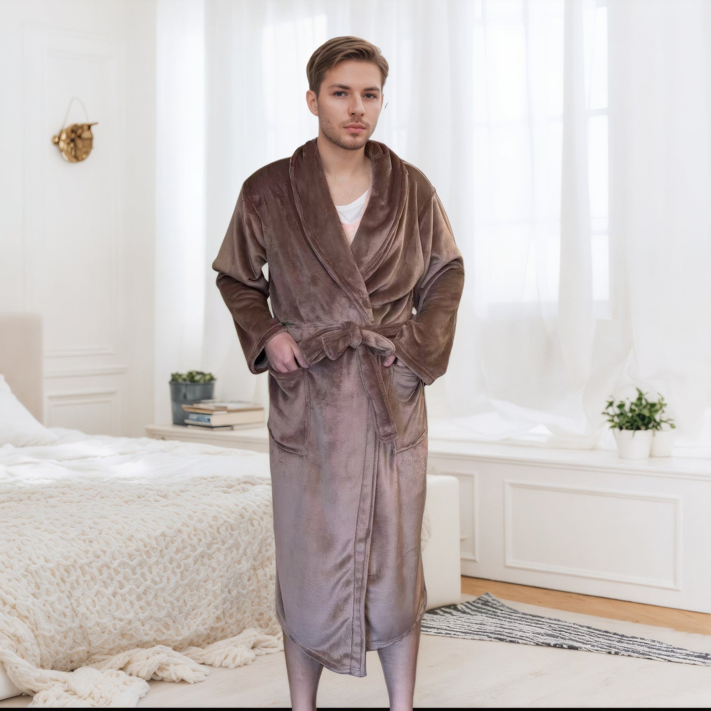 Couples Longline Bathrobe | Soft Polyester Robe