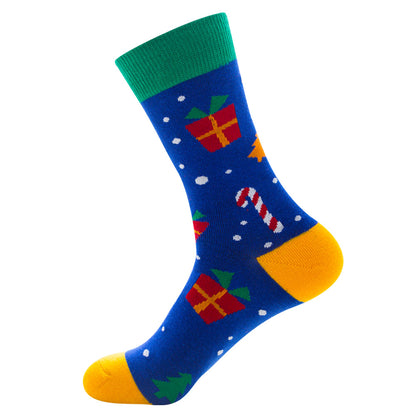 Men’s Novelty Jacquard Cotton Mid-Tube Socks 26 Designs Santa Moose EU 39-46