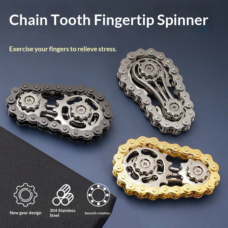 Metal Gear Chain Wheel Spinner Stress-Relief Toy | Alloy