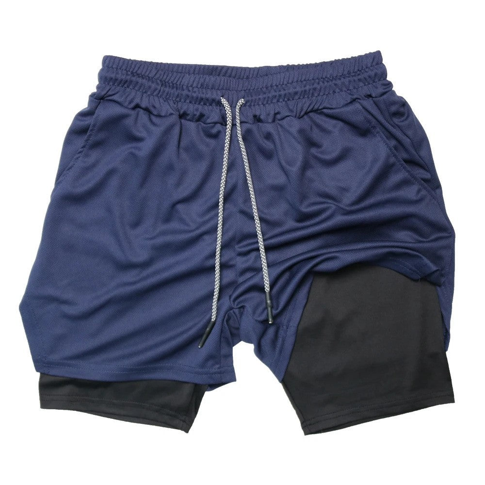 Men's Double-Layer Quick-Dry Sports Shorts | Pockets M-3XL