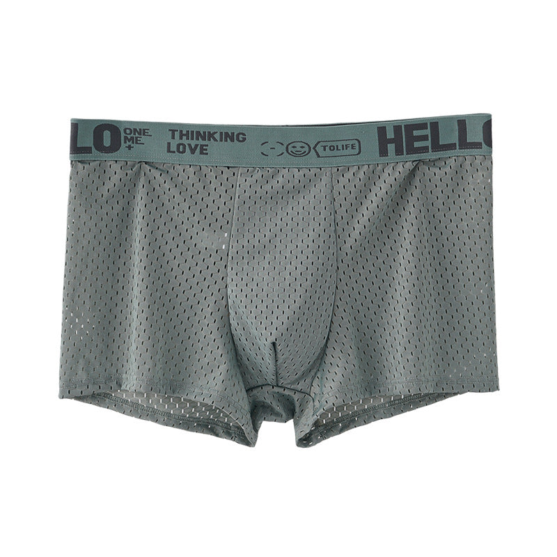 Men's Ice Silk Mesh Boxer Shorts – Cool Breathable Loose-Fit Underwear