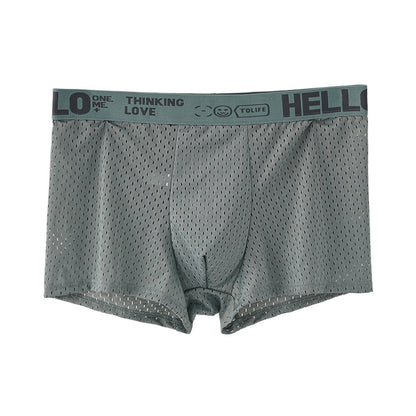Men's Ice Silk Mesh Boxer Shorts – Cool Breathable Loose-Fit Underwear