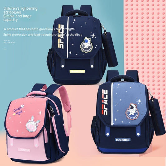 Kids' Lightweight Nylon School Backpack – Burden-Reducing Primary School Bag