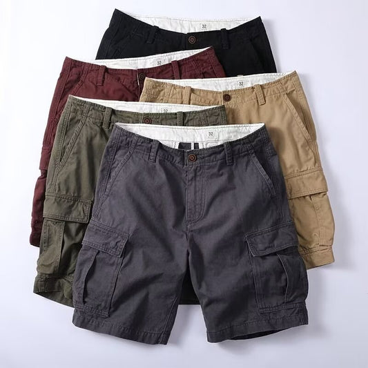 Men's Combed Cotton Cargo Shorts | Relaxed Fit Multi-Pocket S-4XL