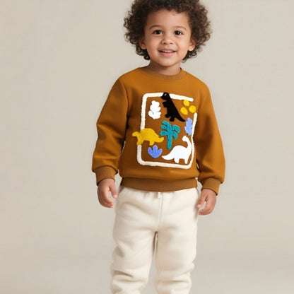 Kids Cartoon Animal Print Cotton Sweatshirt | Unisex Jumper
