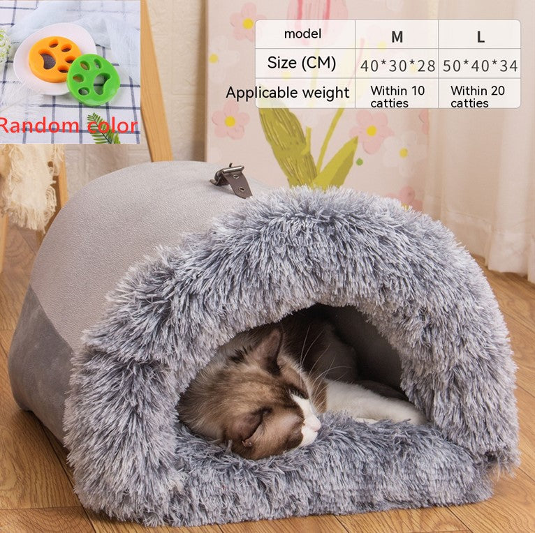 Portable Plush Pet Bed – Warm Nest for Dogs & Cats | 6 Colours | Sizes M & L