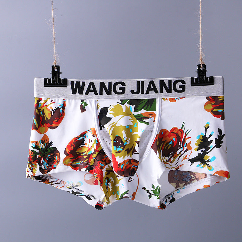 Men's Ice Silk Printed Boxer Briefs – Soft Nylon Knit Underwear 20 Designs