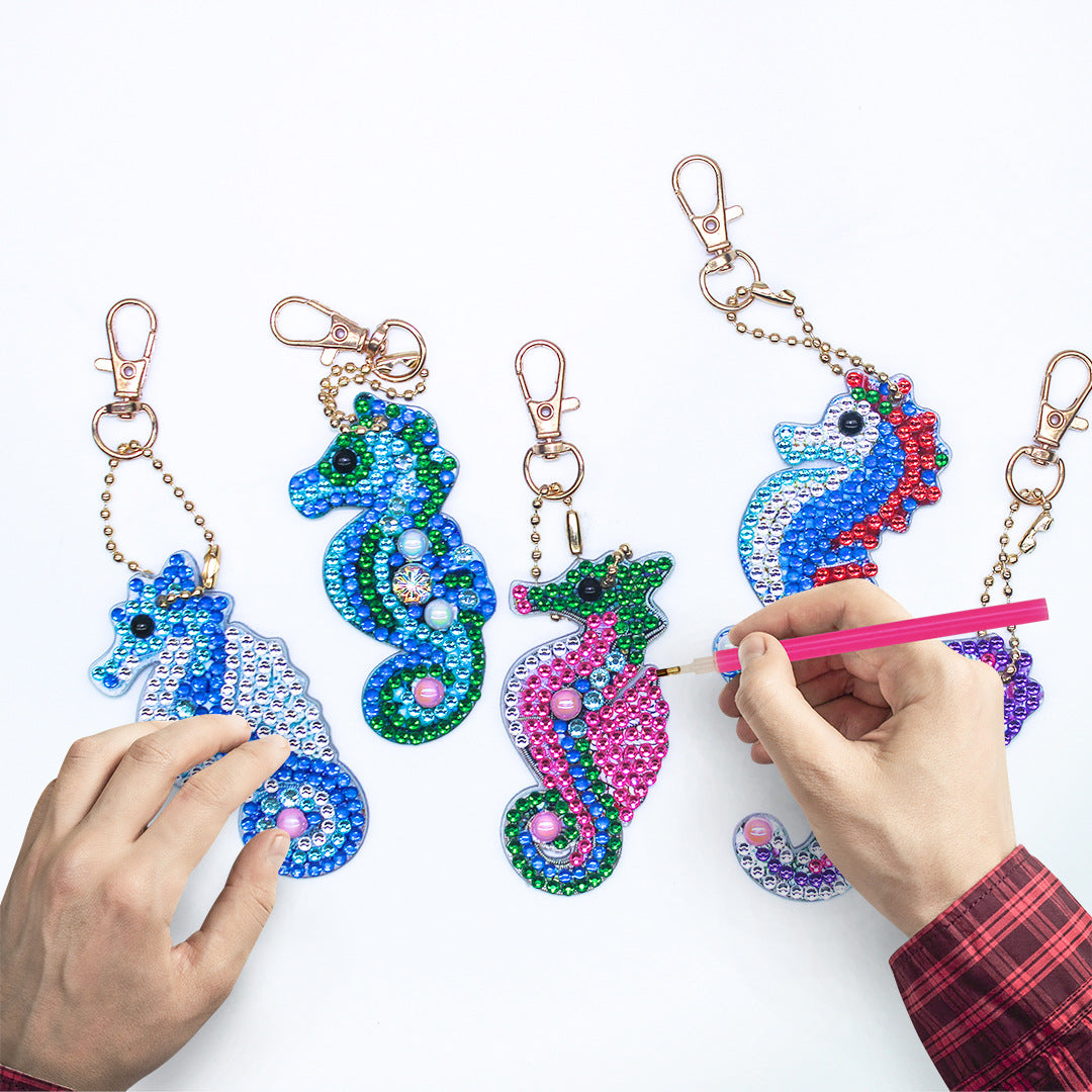 Diamond Painting Seahorse Keychain Pack of 5