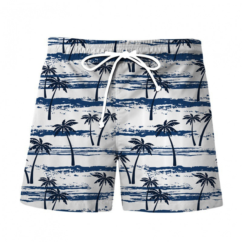 Men's Hawaiian Print Beach Shorts