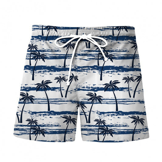 Men's Hawaiian Print Beach Shorts