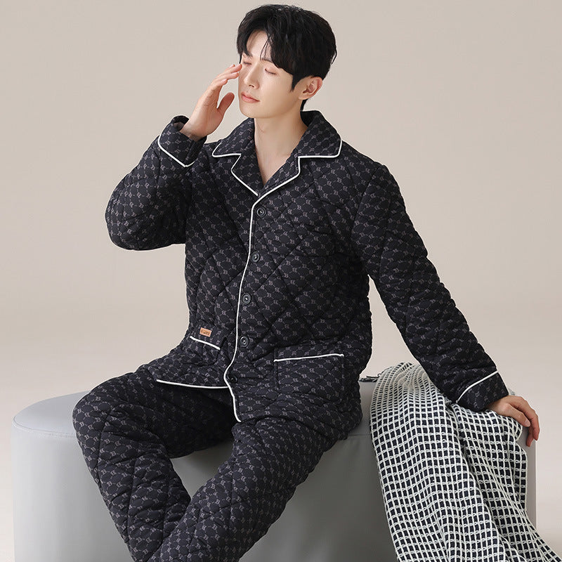 Men's Quilted Loungewear Set | Extra Thick Winter Homewear